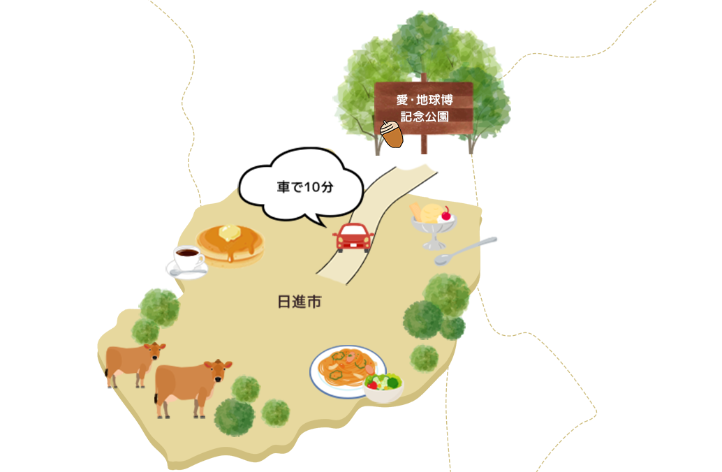 日進市 イラストマップ